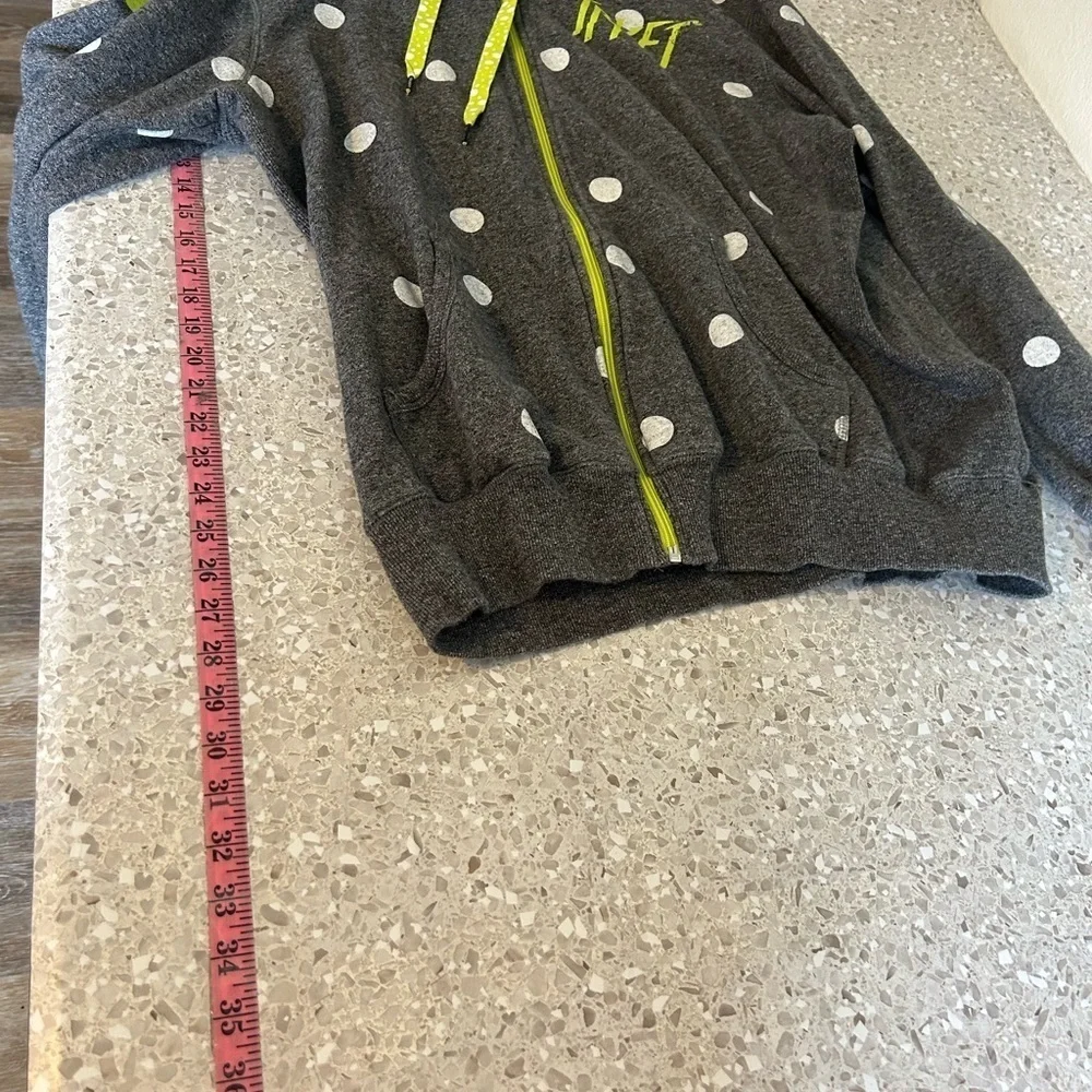 TRUKFIT RESPECT FEW HOODIE ZIP JACKET XL MEN'S POCKETS GRAY POLKA DOT